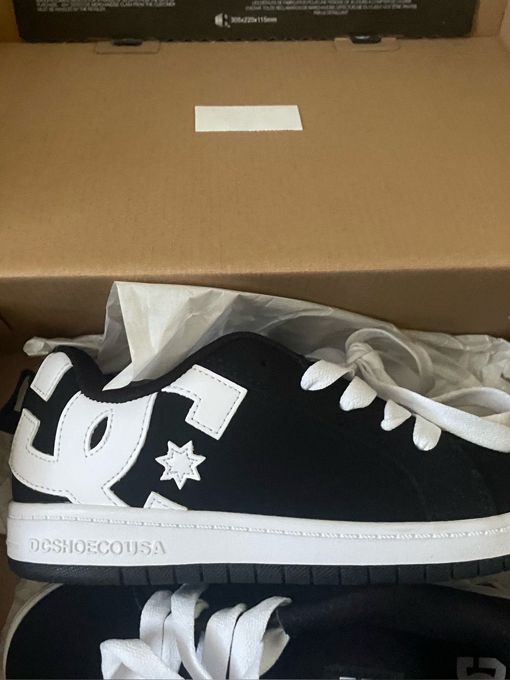 DC Kids Black and White Low-Top Skate Sneakers